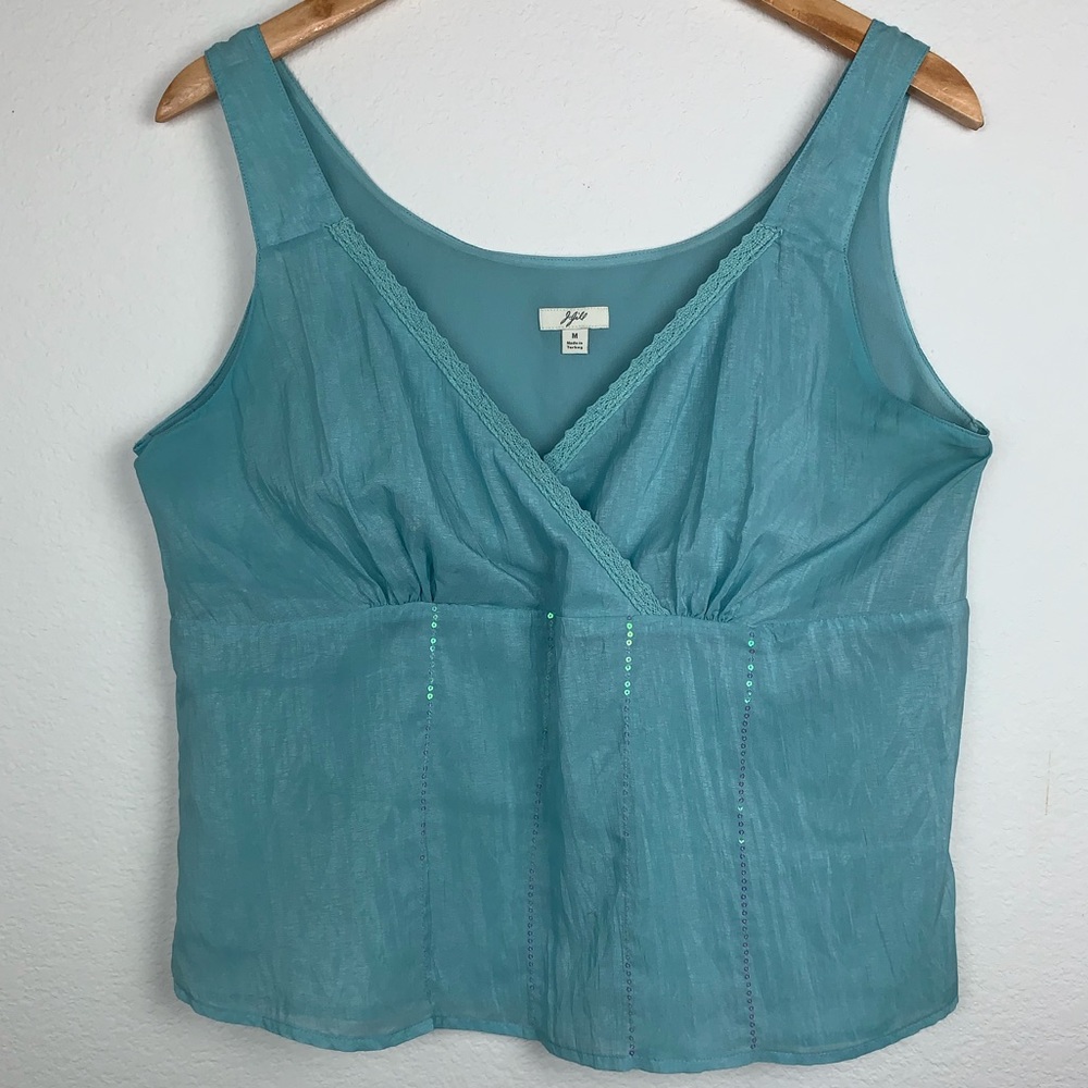 J.jill Silk top with sequence